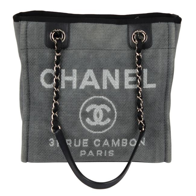Chanel Deauville Near New 6980 Gray Canvas Tote