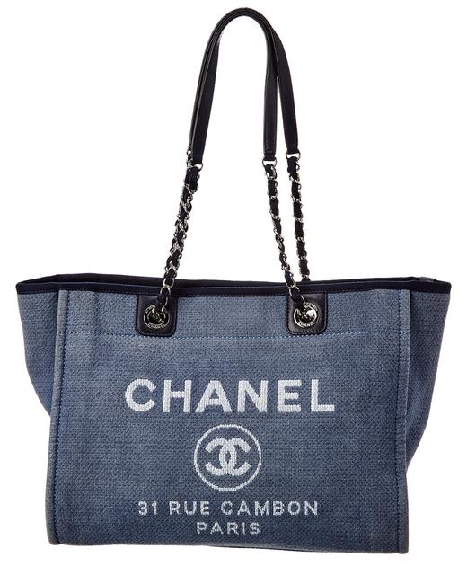 Chanel Deauville Pre owned Canvas Large Tote