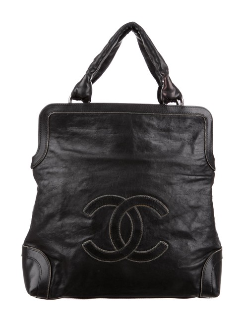 Chanel Soho Delicate Chain Detail Black Leather Tote