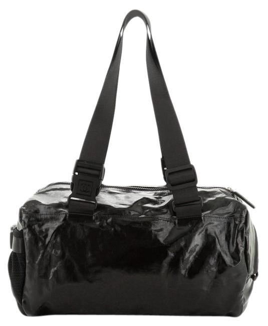 Chanel Duffle Bag Sport Line Coated Large Black Canvas Tote