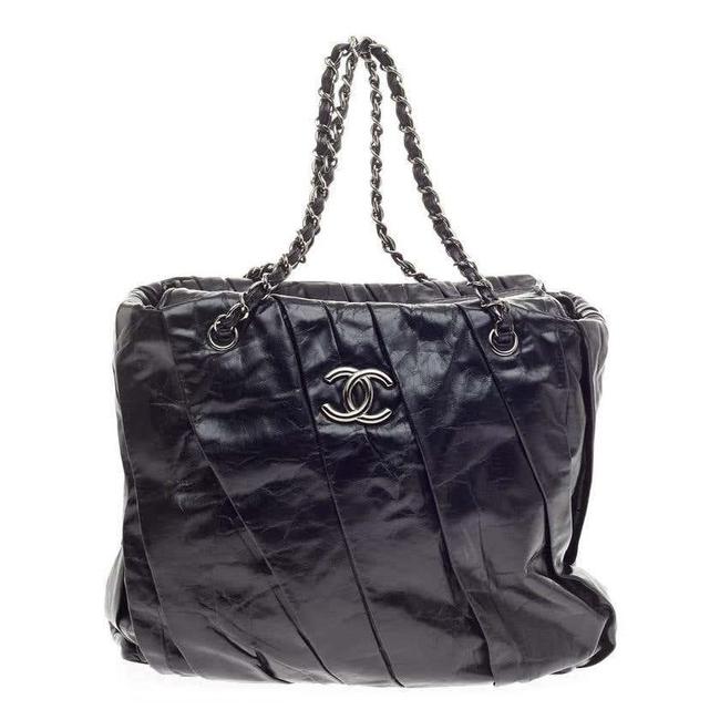 Chanel East West Black Leather Tote