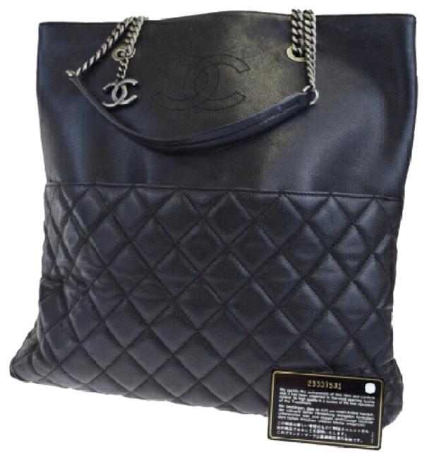 Chanel Evening Classic Executive Caviar Black Leather Tote