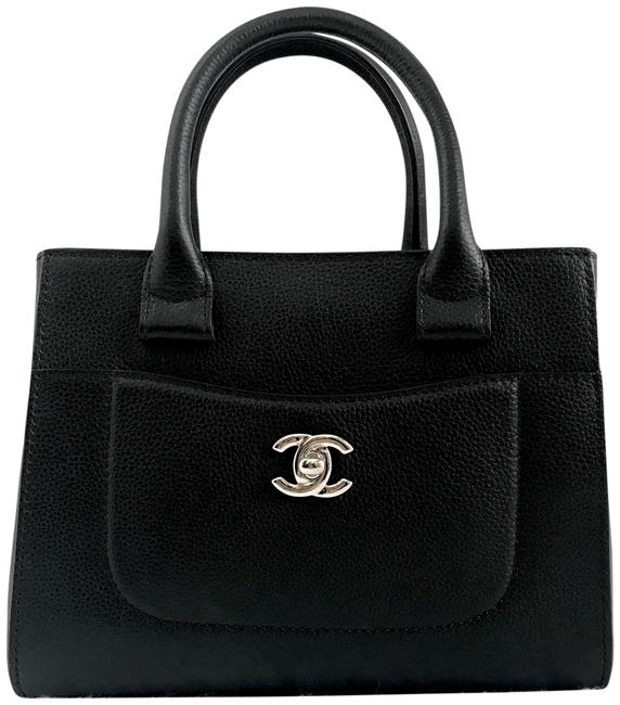 Chanel Excellent Mini Neo Executive Shopper Gold Hardware Black Leather Tote