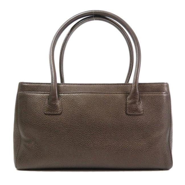 Chanel Executive Silver Hardware Ladies Brown Leather Tote