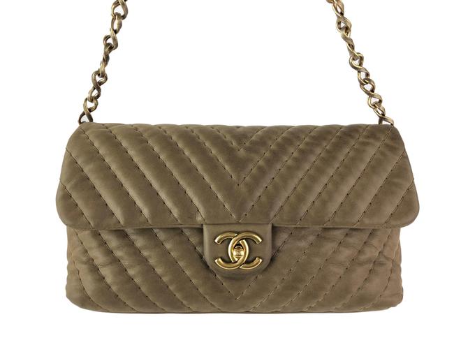 Chanel Flap Classic Beige Leather Tote