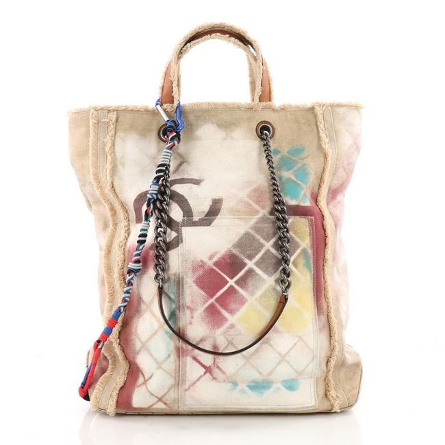 Chanel Graffiti Boy Art School Oh My Beige Cavnas Tote