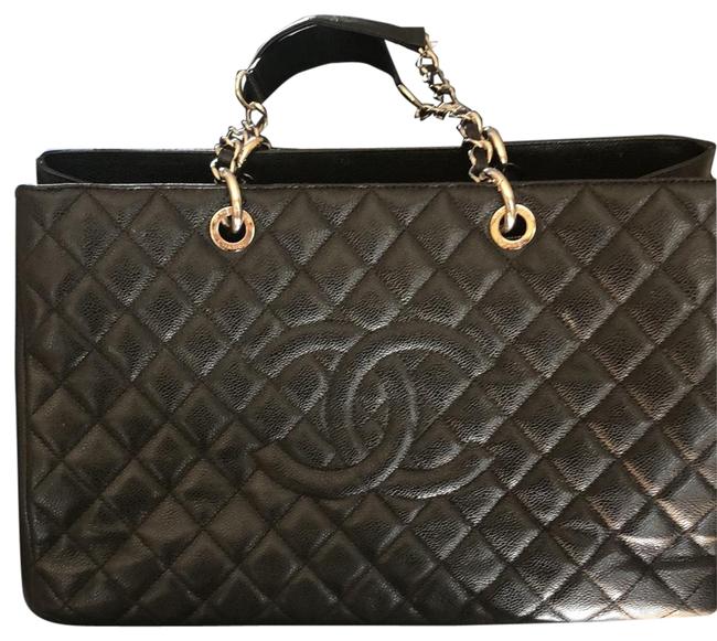 Chanel Grand Shopper Black Leather Tote