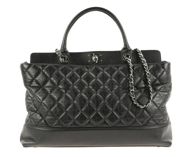 Chanel Grand Shopping Black Calfskin Leather Tote