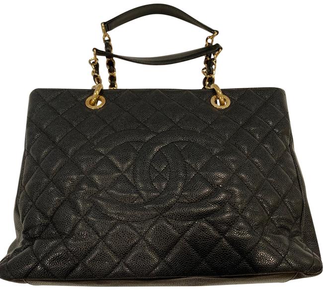 Chanel Grand Shopping Black Leather Tote