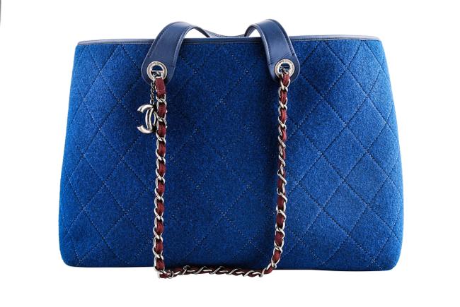 Chanel Grand Shopping Dark Fonce Blue Tote