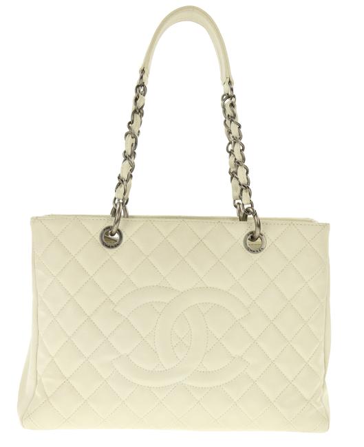 Chanel Grand Shopping White Leather Tote