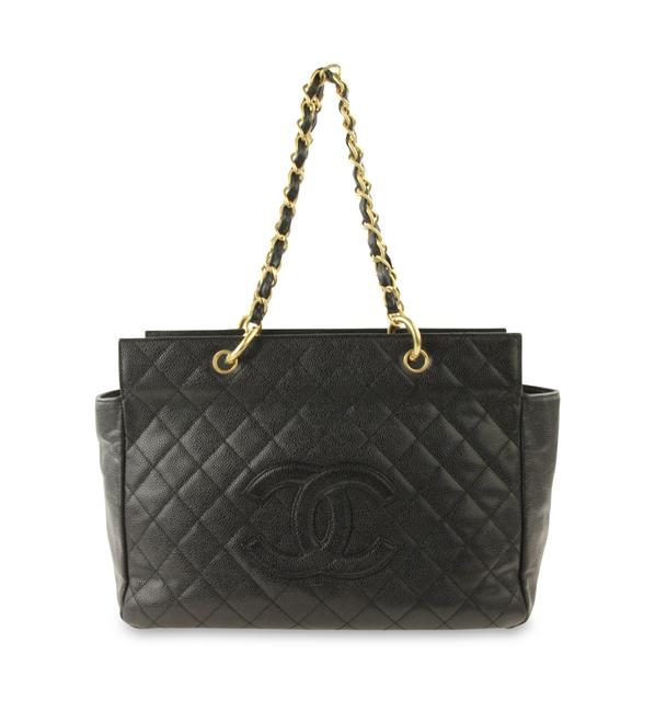 Chanel Grand Timeless Black Leather Tote