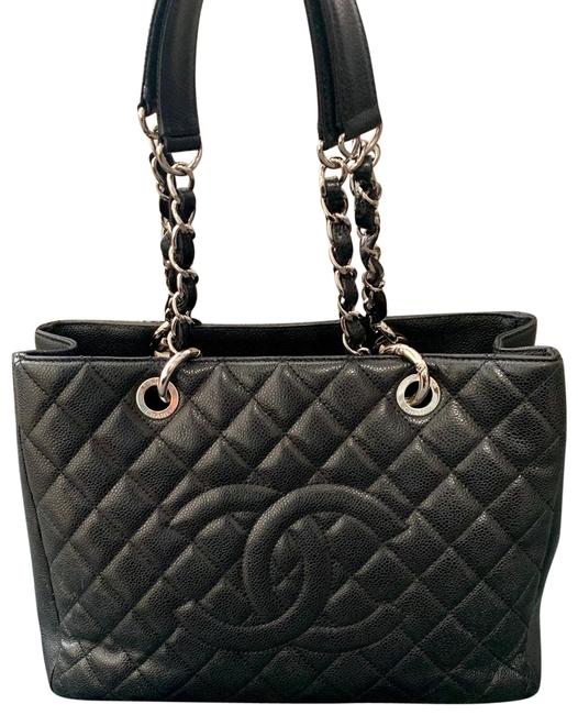 Chanel Gst Caviar Palladium Black Tote