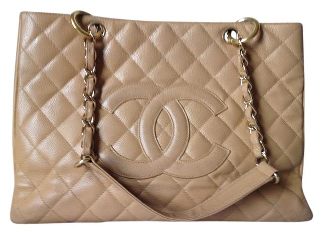 Chanel Gst Grand Shopper Beige Caviar Tote