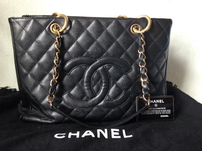 Chanel Gst Grand Shopper Black Tote