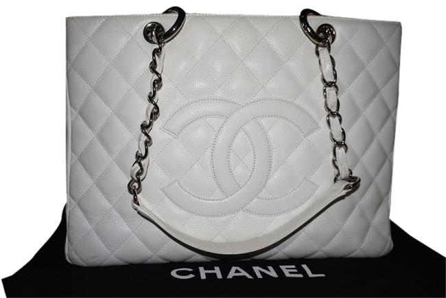 Chanel Gst Grand Shopper White Tote