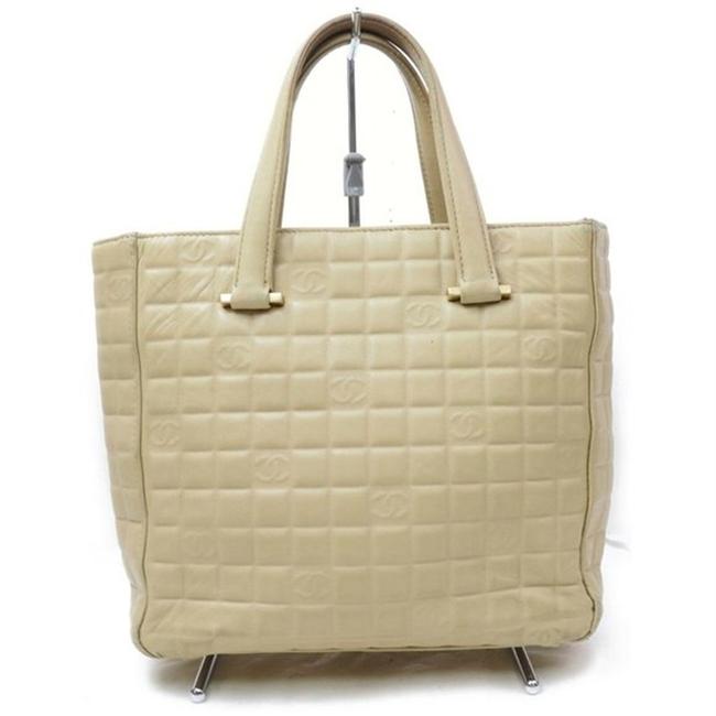 Chanel Hand Beige Lambskin Leather Tote