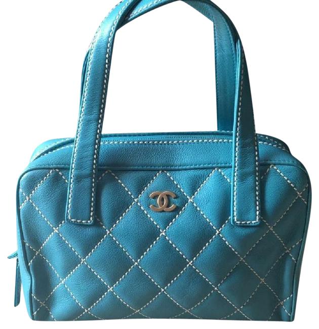 Chanel Handbag Light Blue Leather Tote
