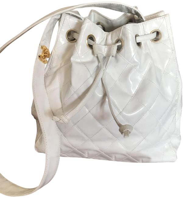 Chanel Hobo White Patent Leather Tote