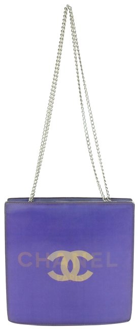 Chanel Hologram Chain 6cz1107 Purple Vinyl Tote
