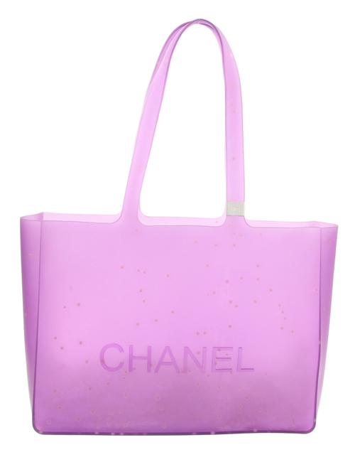 Chanel Jelly Logo Purple Rubber Tote