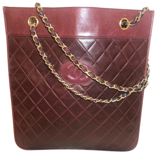 Chanel Lamb Vintage Burgundy Lambskin Leather Tote