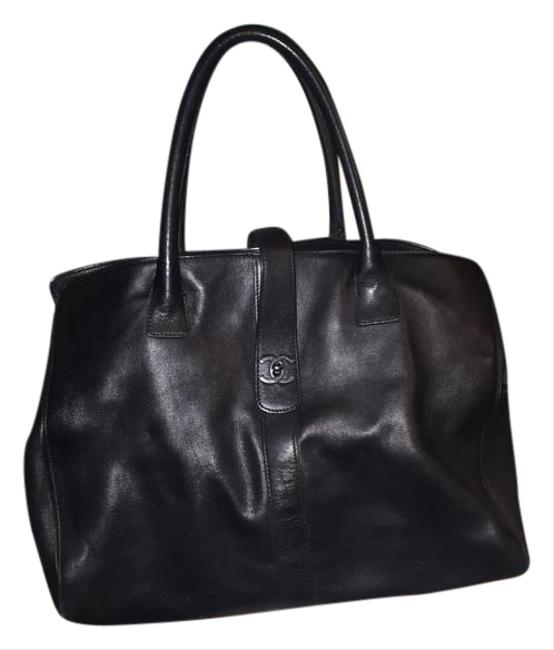 Chanel Lambskin Black Leather Tote