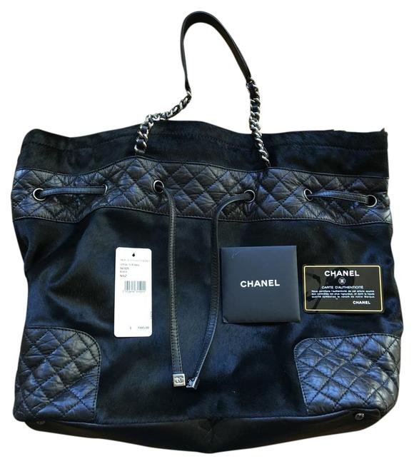 Chanel Bag Large 94305 Black Calf Skin Tote