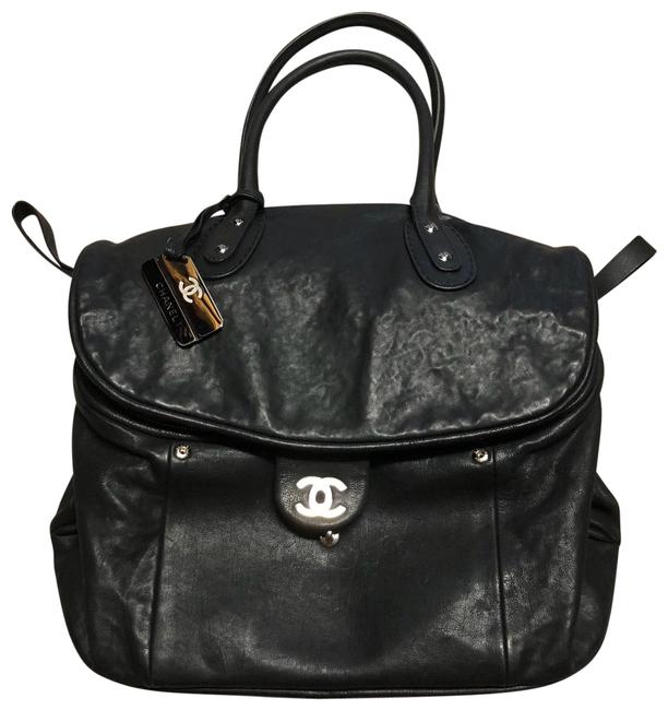 Chanel Large Black Leather Tote