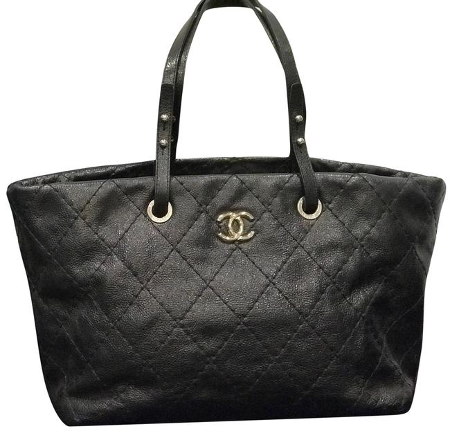 Chanel Large Black Patent Leather Tote