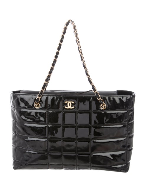 Chanel Large BlackGold Patent Leather Tote