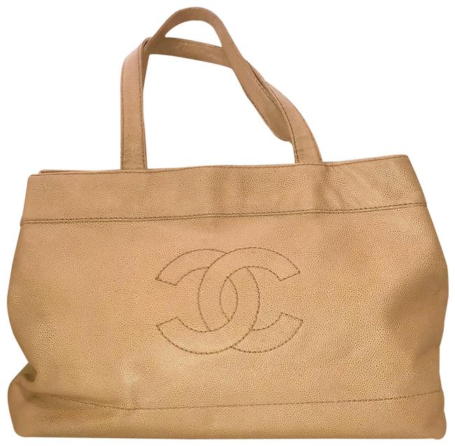 Chanel Large Champagne Leather Tote