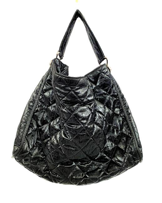 Chanel Large Quilted Metallic Rare Black Nylon Tote