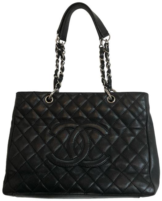 Chanel Large Shopper Black Caviar Leather Tote