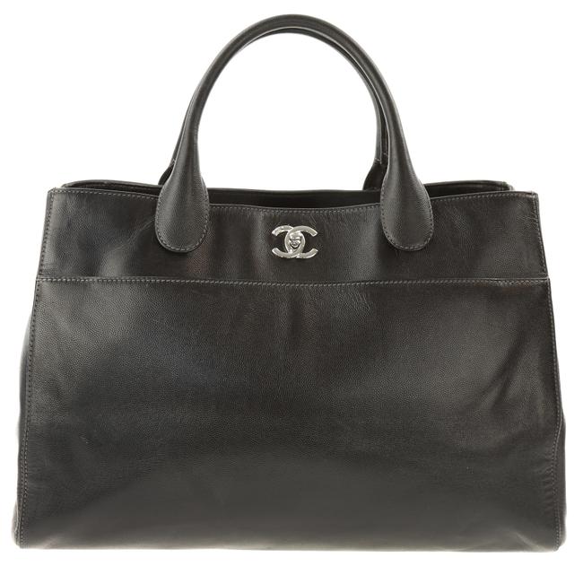 Chanel Large Shopping Black Leather Tote