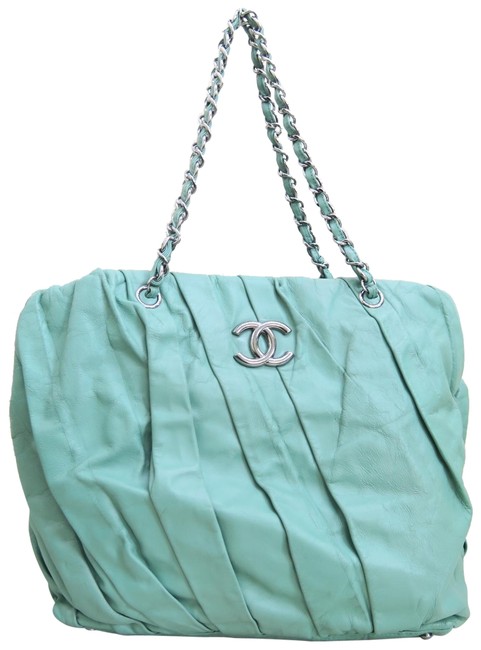 Chanel Large Twisted Aquamarine Calfskin Leather Tote
