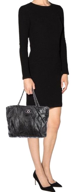 Chanel Large Twisted Black Leather Tote