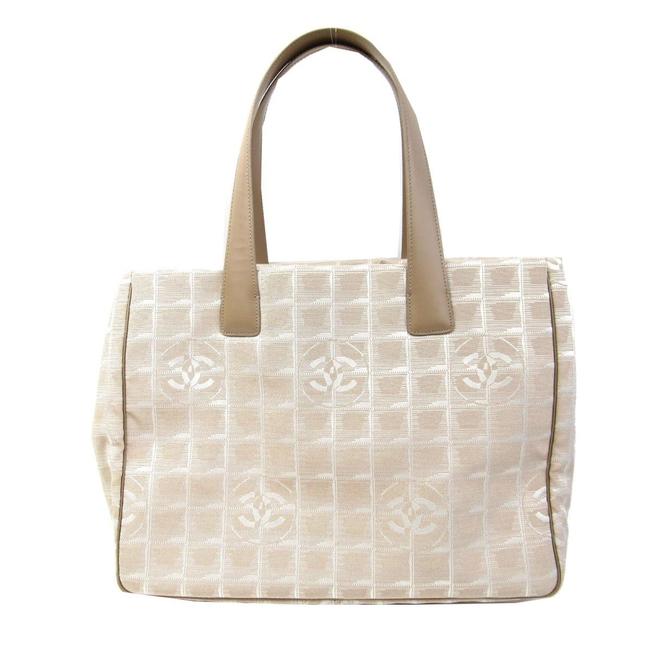 Chanel Line 17c69 Beige Canvas Tote