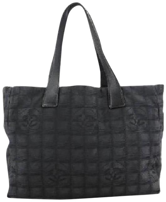 Chanel Line Travel 213091 Black Leather Tote