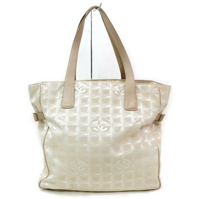 Chanel Line Travel Gm 871774 Beige Canvas Tote