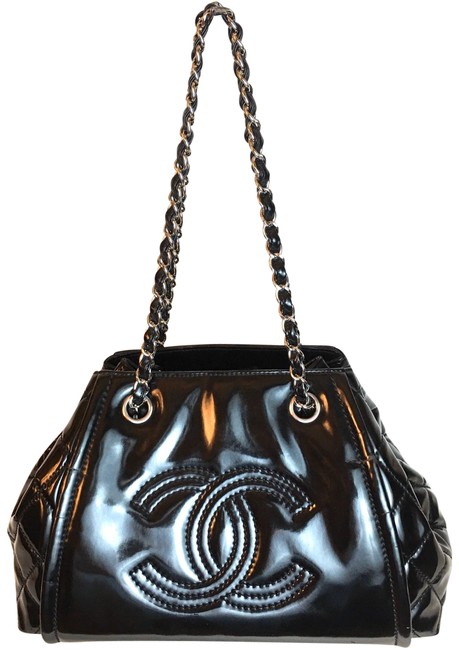 Chanel Lipstick Ligne Accordion Black Pvc Tote