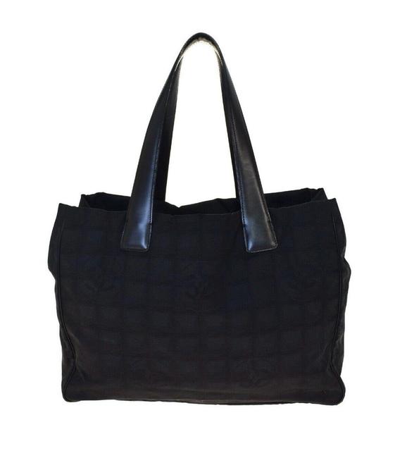 Chanel Logo Black Canvas Tote