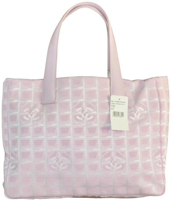 Chanel Bag Logo Large Pink Fabric and Leather Tote