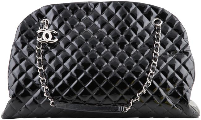 Chanel Mademoiselle Bowling Black Patent Leather Tote