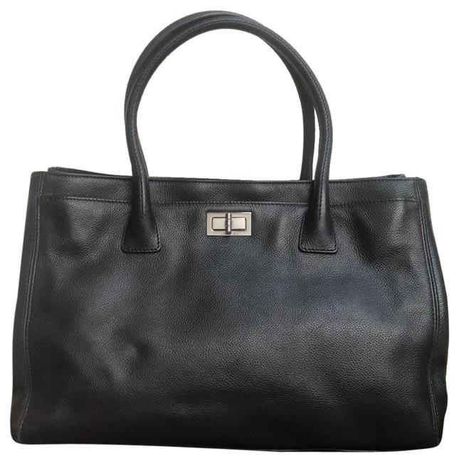 Chanel Mademoiselle Bag Cerf Shopper Black Leather Tote