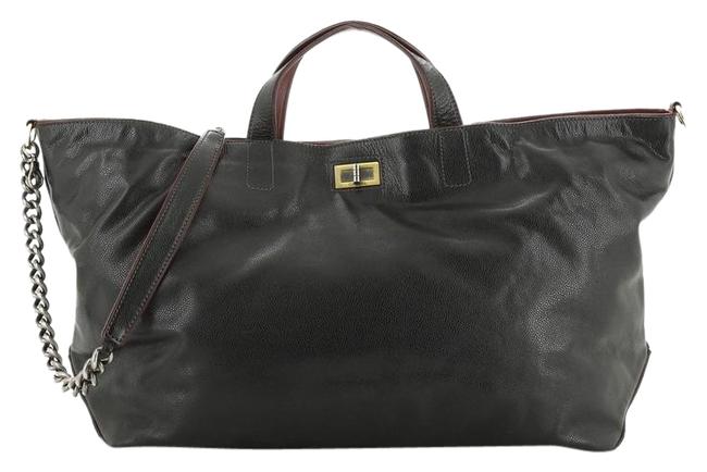 Chanel Mademoiselle Iridescent Caviar Medium Black Leather Tote