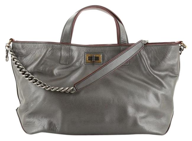 Chanel Mademoiselle Iridescent Caviar Medium Gray Leather Tote