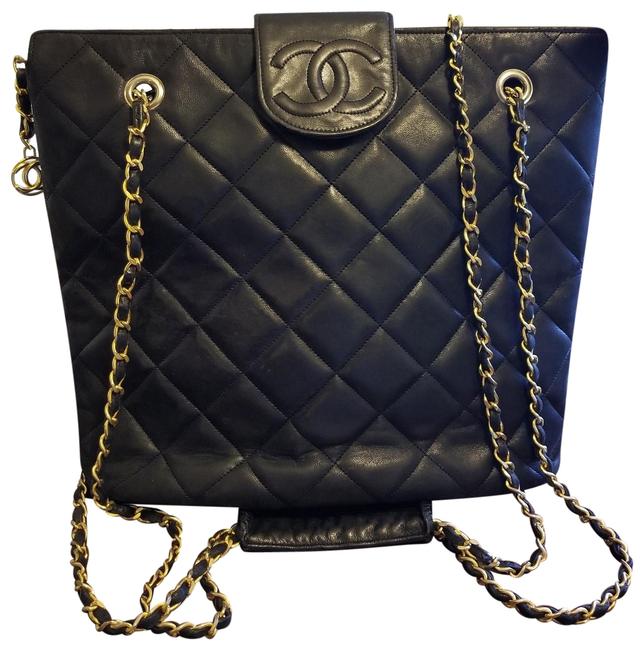 Chanel Matrasse Coco Chain Large Black Gold Tote