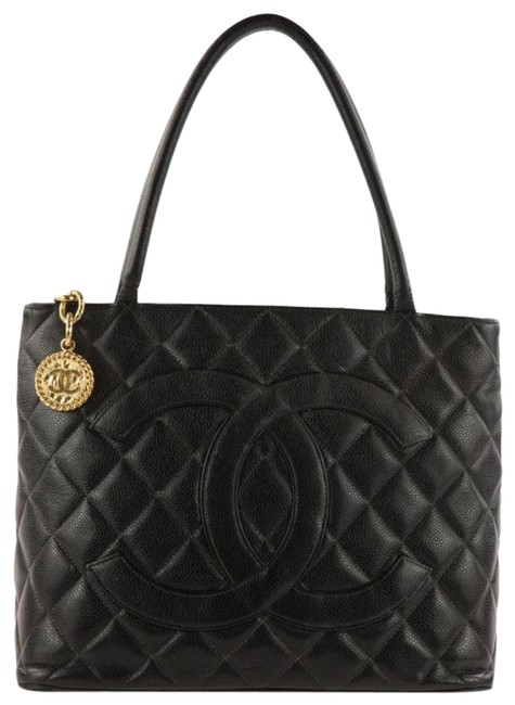 Chanel Medallion Black Caviar Leather Tote