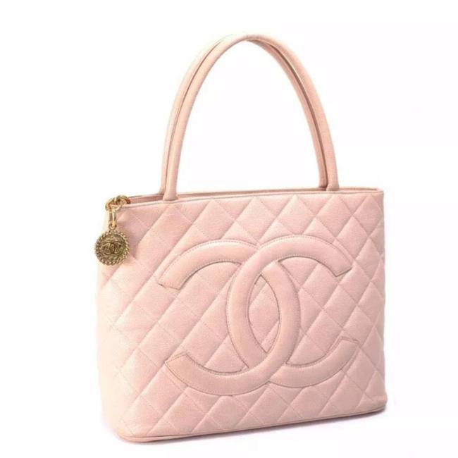 Chanel Caviar Medallion Pink Leather Tote